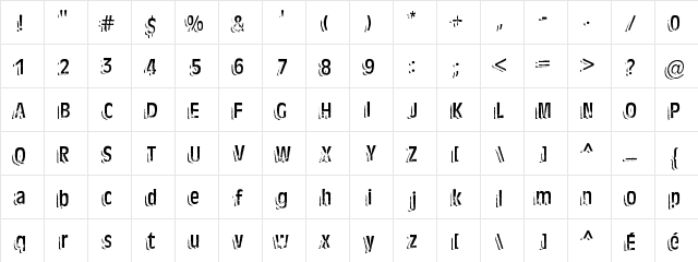 Ten Ton Ballyhoo Regular  glyph index