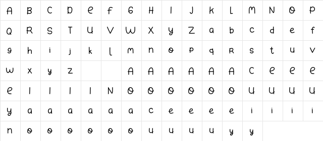 Small Bunny Regular  glyph index