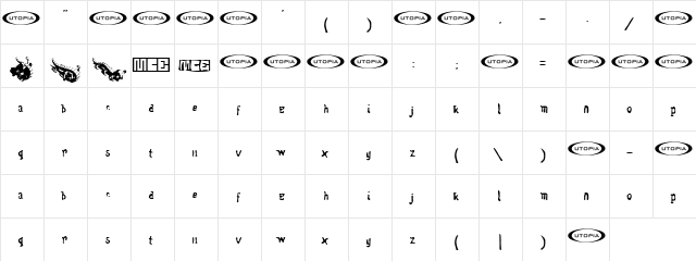 Wentelteefje Regular  glyph index