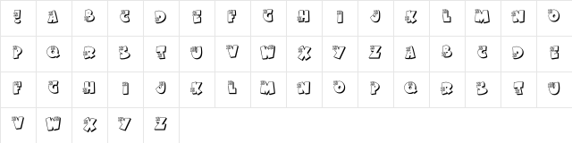 KR Boo! Regular  glyph index