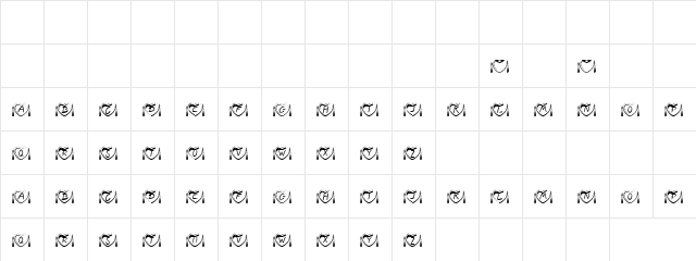 Guns'n'Luv Regular  glyph index