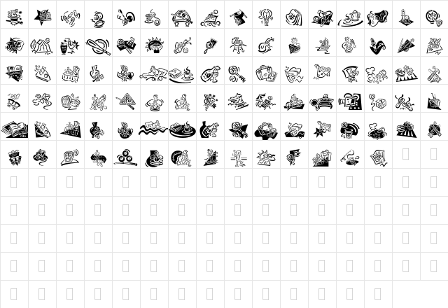 DF Diversions Plain  glyph index