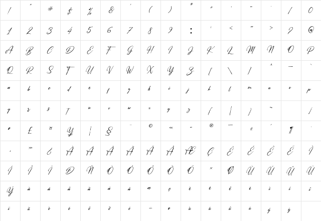 Saltacrus Regular  glyph index