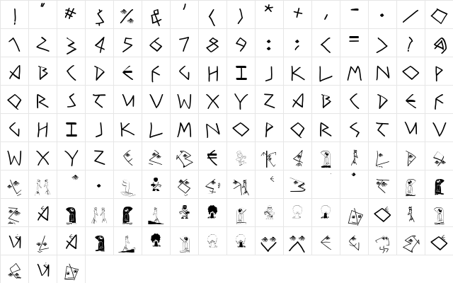 Rehacles-Medium Regular  glyph index