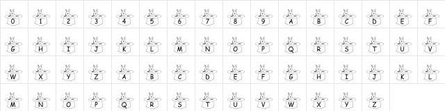 pf_rabbit in a hat Regular  glyph index