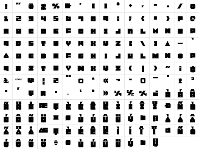 Lobo Tommy Pro Regular  glyph index