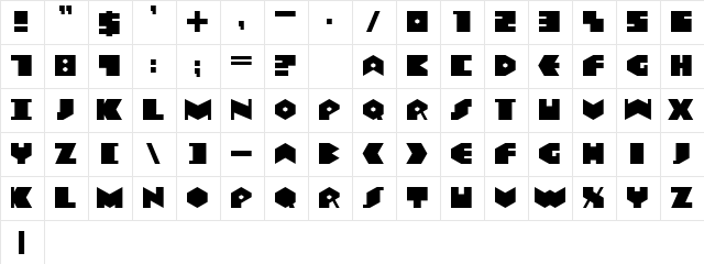 Data Transfer Regular  glyph index