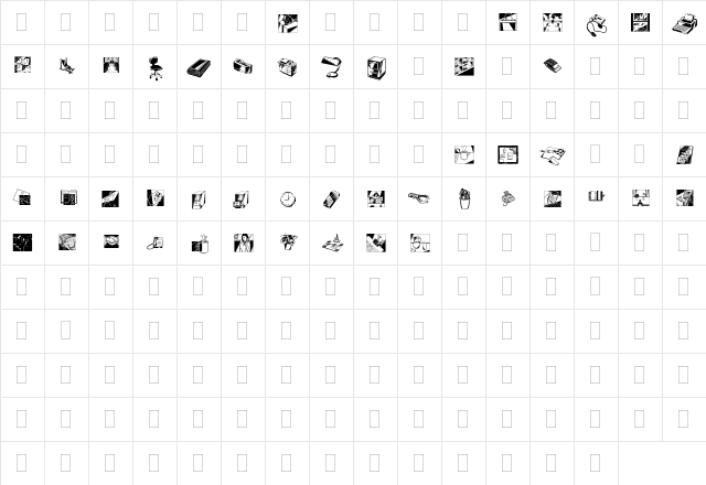DF Industrials Regular  glyph index