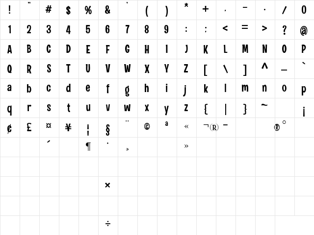 dumadi Regular  glyph index