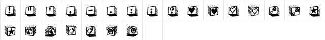 BabyBlockDingBats Regular  glyph index