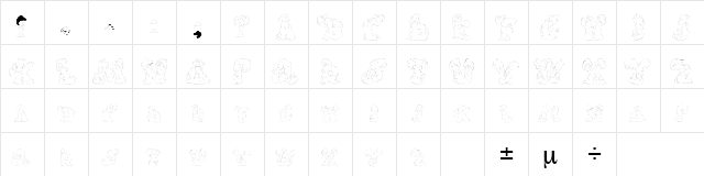 CarolesChunk Regular  glyph index