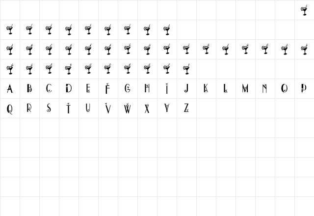DryMartini Regular  glyph index