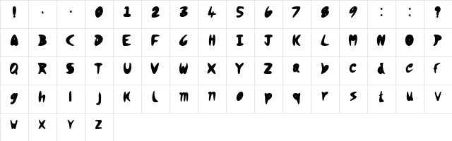 GOOFY Regular  glyph index