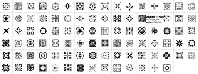 FontCo Designs 1 Regular  glyph index