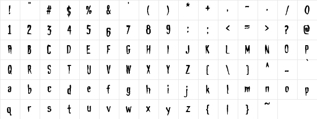Night Fall Regular  glyph index