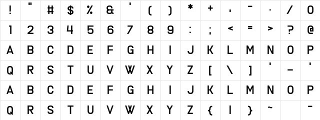 Fine Allie Regular  glyph index