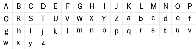 Wendelin Regular  glyph index
