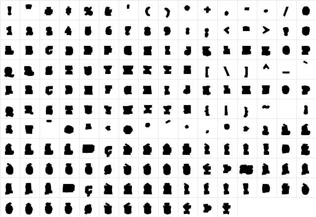 Gomoku Rg Bold  glyph index