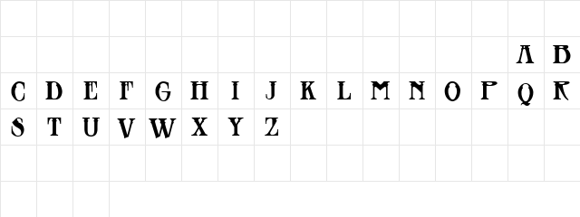 Blackthorn Demo Regular  glyph index
