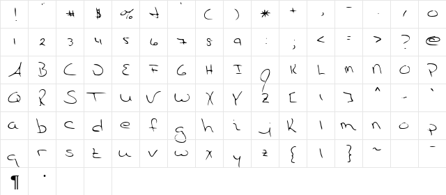 Kadamol Regular  glyph index