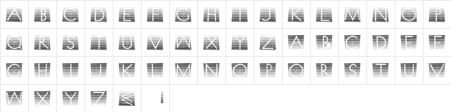 XperimentypoStripes Regular  glyph index