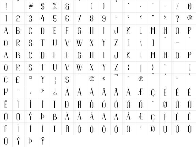 El Fonte Regular  glyph index