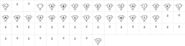 FL Heart Light Regular  glyph index