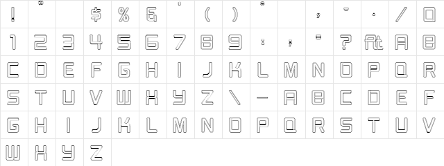 Burger Joint Neon Contour JL Regular  glyph index