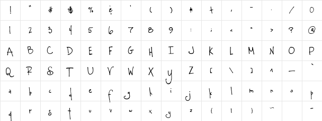 CK Road Trip Regular  glyph index