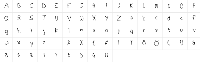 Eigen Handschrift Regular  glyph index