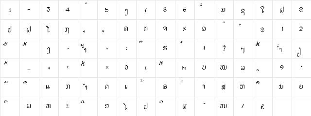 alice_3 Medium  glyph index
