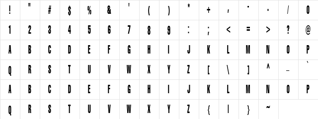 Portishead Dummy Regular  glyph index