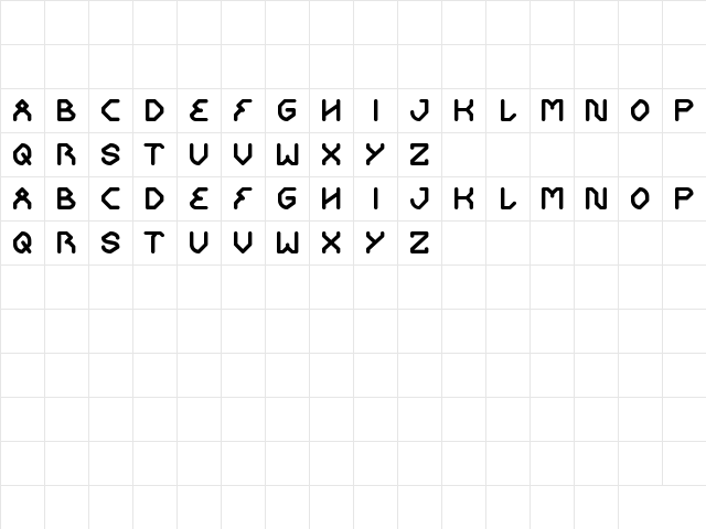 GET READY Regular  glyph index