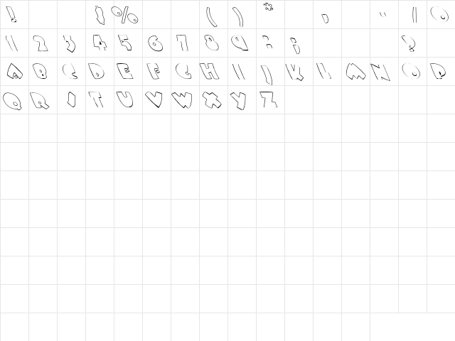 Shards 3 Regular  glyph index