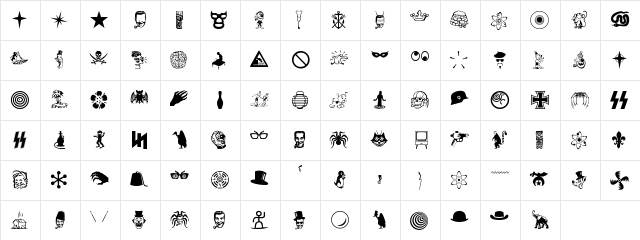 BOBCO 10 Regular  glyph index