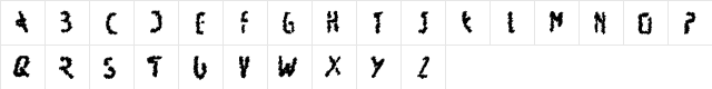New Regular  glyph index