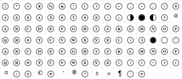 a_DiscoSerifDbl Regular  glyph index