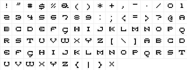 Kandelis Regular  glyph index