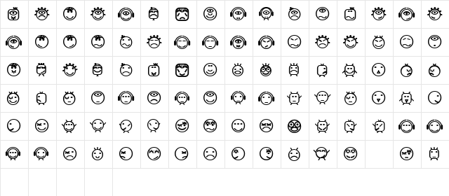 Smilly Normal  glyph index