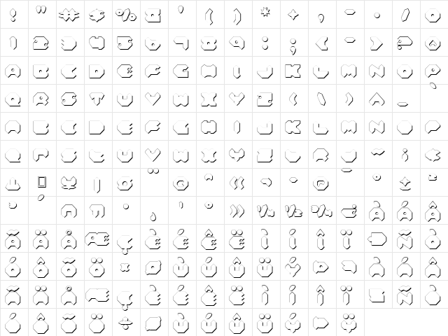 Feldercarb Shadow Shadow  glyph index