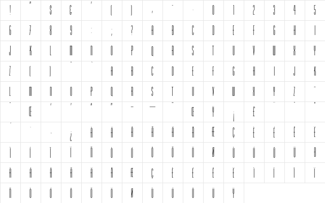 Chrysler-Ultra-Compressed Regular  glyph index