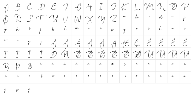 Gallatone Regular  glyph index