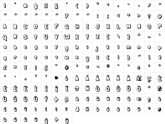 Ginger Biscuit Extrude - PUL Regular  glyph index