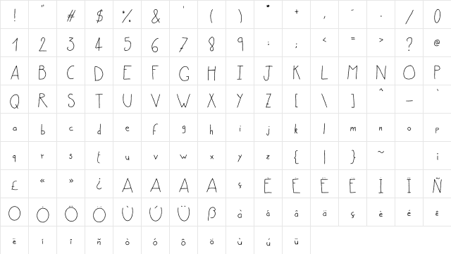 Nonna Regular  glyph index