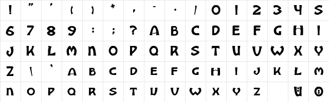 Walhall Regular  glyph index