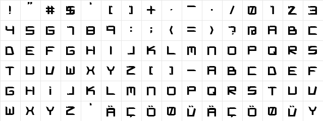 Kimpet Bold  glyph index