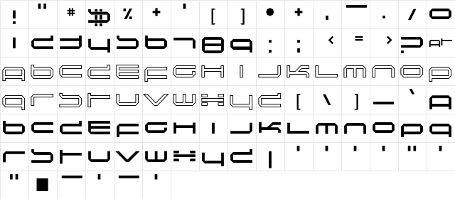 Induction Regular  glyph index