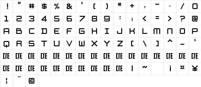 YELLOWCRE Medium  glyph index