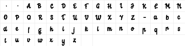 Crelay Regular  glyph index