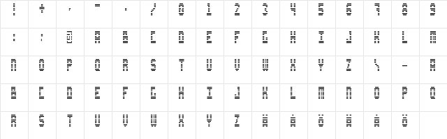New Regular  glyph index